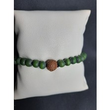Mryart Bambu Ahşap Bileklik 8 mm Yeşil Unisex