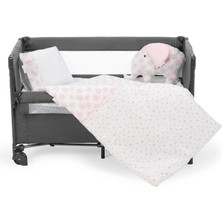 Sema Baby 6 Parça Lüks Park Yatak Bebek Uyku Seti - Pembe Fil