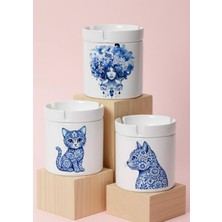 Sartre Art Kedi Çini Nostalji 3'lü Küllük Seti – Yavru, Profil & Bohem Kadın
