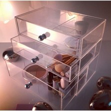 3 Çekmeceli Makyaj Kutusu, Kulplu Organizer, Şık ve Pratik Kullanım