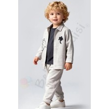 Bebek Vadisi Zürafalı Ceketli Tişörtlü Pantolonlu Erkek Bebek Çocuk Alt Ust 3 Lü Takım Kıyafetleri Bayramlık