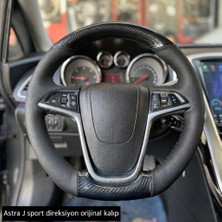 Stilix Garage Opel Astra J Cosmo Sport Kasa Araca Özel Direksiyon Kılıfı 5d Kristal Karbon Nokta Siyah Ip