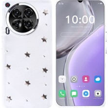 Ceponya Tecno Camon 30 Kılıf Airbag Tasarımlı Simli Şeffaf Kutup Kapak
