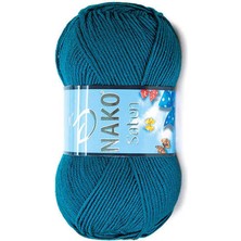 Nako Saten (5 Adet) 10328 Petrol Rengi El Örgü Ipliği