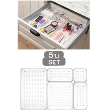 5 Parça Çekmece Içi Düzenleyici, Modüler Banyo ve Makyaj Organizer
