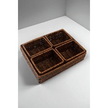 5'li Rattan Organizer Kutu Takı ve Aksesuar Saklama Seti