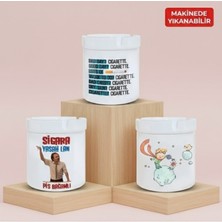 Sartre Art Pis Bağımlı Rüyası 3'lü Makinede Yıkanır Kokusuz Küllük Seti