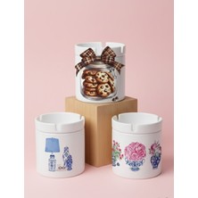 Sartre Art Kurabiye & Çiçek Rüyası 3'lü Kapaklı Kokusuz Küllük Seti