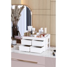 4 Çekmeceli Çok Fonksiyonlu Makyaj ve Kozmetik Saklama Kutusu