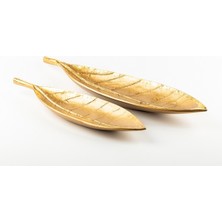 NuN Studio Polyester Ikili Yaprak Dekoratif Altın