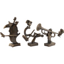 NuN Studio Üçlü Müzisyen Biblo Füme