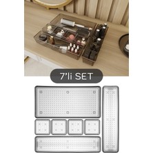 7 Parça Siyah Çekmece Içi Akseuar Düzenleyici Set, Şık ve Fonksiyonel