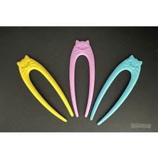 Snickerdoodles Saç Topuz Tokası 3 Adet – Kedili Fransız Saç Pini – Sevimli Pastel Saç Aksesuarı