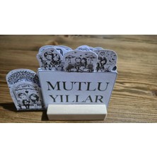 Atölye Mila Sevgililer Günü Özel Siyah Beyaz Mini Masa Takvimi