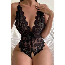 Pazarcan Özel Bölgesi Açık Dantelli Fantazi Babydoll