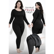 Ar&be Kadın Dikişsiz Büyük Beden Bileği Saran Özel Bant Iç Yüzeyi Peluşlu Termal Tayt