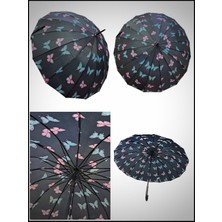 Rubenis Şık 16 Telli Otomatik Baston Şemsiye, Dayanıklı ve Pratik Kullanım