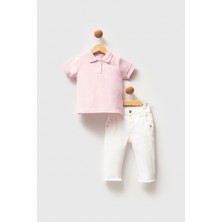 U.S. Polo Assn. U.s.polo Kız Bebek 2li Tshırt Takım - Toz Pembe