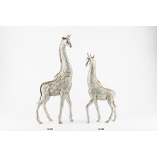 NuN Studio Ikili Zürafa Biblo Gümüş