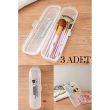 3'lü Kalem ve Makyaj Malzemeleri Saklama Kutusu Seti
