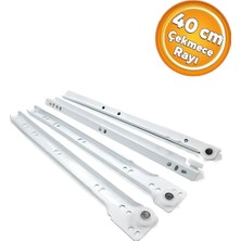 Yeniler Dolap Çekmece Teneke Ray Beyaz 40 cm Çekmece Rayı