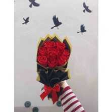 AhEs Shopping Sevgililer Günü 8'li Kırmızı Solmayan Gül Buketi, Kurdele Gül, Sevgiliye, Arkadaşa, Anneye Hediye