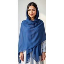 Moda Nur Modanur Şifon Kumaş, Çift Kat, Mavi Renk . Ölçü 1.97 * 73 cm