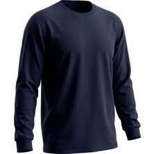 ÜMİTEKS WORLD OF CLOTHES Bisiklet Yaka Laciveert Şardonlu Sivit 2 Iplik Lacivert Şardonlu 0 Yaka Sweatshirt