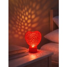 Kalpli Dekoratif LED Gece Lambası | Romantik Masa Lambası LED Mum Hediyeli