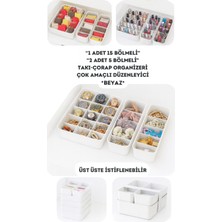 3'lü Bölmeli Makyaj ve Takı Organizer, Banyo ve Mutfak Düzenleyici