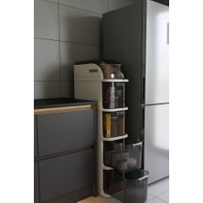 Begin Power 5 Katlı Mutfak Dolabı Kiler Düzenleyici Şeffaf Kapaklı Portatif Organizer Dolap