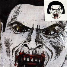 Pazarcan Yüze Yapışan Kafaya Tam Geçmeli Streç Kanlı Vampir Maske Bez Maske Model 2-2