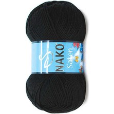 Nako Saten (5 Adet) 217 Siyah Renk El Örgü Ipliği