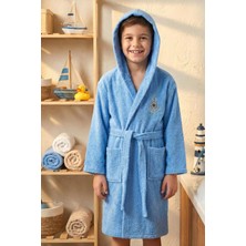 Hera Textile Kapüşonlu ve Kemerli Pamuklu Erkek-Kız Genç Çocuk Bornozu(PAMUKLU-DÜMEN NAKIŞLI-YUMUŞAK)