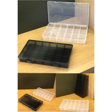 Iki Adet Beyaz Füme 18 Bölmeli Takı ve Dikiş Düğme Organizer Kutusu