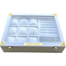 Camlı Saat Kutusu, Şık Organizer, Gri Tasarım, Alfora Özel, Kalite Garantili