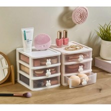 3 Çekmeceli Çok Bölmeli Makyaj Organizer, Fırça ve Kozmetik Düzenleyici