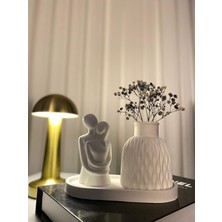 Dofa 2202 Sarılan Çift , Vazo,altlık 3 Parça Set ,hediyelik Dekoratif Ürünler