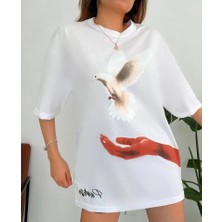 Pazarcan Dijital Baskılı T-Shirt - Beyaz