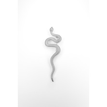 Stella Fortis Yılan Figürlü Işlemeli Kadın Broş/yaka Iğnesi – Altın & Gümüş Renk | Paslanmaz Çelik