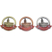 Pazarcan Istanbul Temalı Metal Magnet Galata Kulesi Yuvarlak Tasarım