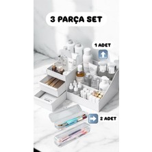 3 Parça Rose ve Multix Kozmetik Düzenleyici Setleri, Şık ve Pratik Organizerler