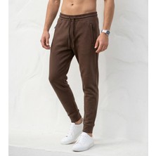 Plus Scorpion Erkek Slim Fit Eşofman Altı – Pamuklu Kumaş, Fermuarlı Cepli, Rib Paça