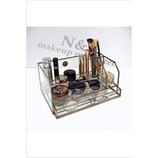 Şık 28 cm Altın Renkli Makyaj Organizeri, 1 Çekmeceli, Paris Serisi Tasarım