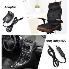 PremiumPort Portatif Titreşimli Oto Koltuk Masaj Minderi, 8 Programlı Rahatlatıcı Alet