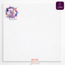 30X30CM 2'li Kare Set Arkadan Zımbalı Yüksek Kaliteli Tuval Boş Tuval Tablo