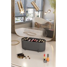 Antrasit Renkli Makyaj ve Kozmetik Fırçalık Düzenleyici Organizer