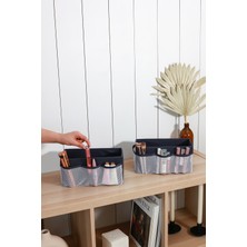 Lacivert 2'li Makyaj ve Kozmetik Organizer Seti, Şık ve Kullanışlı