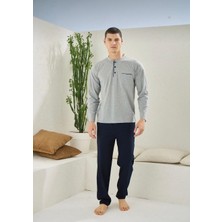 Bursa Pijama Erkek Uzun Kol Midi YAKA%100 Pamuk Pijama Takımı
