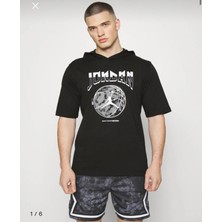 Nike Mj Short-Sleeve Hoodie Crew Siyah Erkek Kapüşonlu T-Shirt FB7427-010